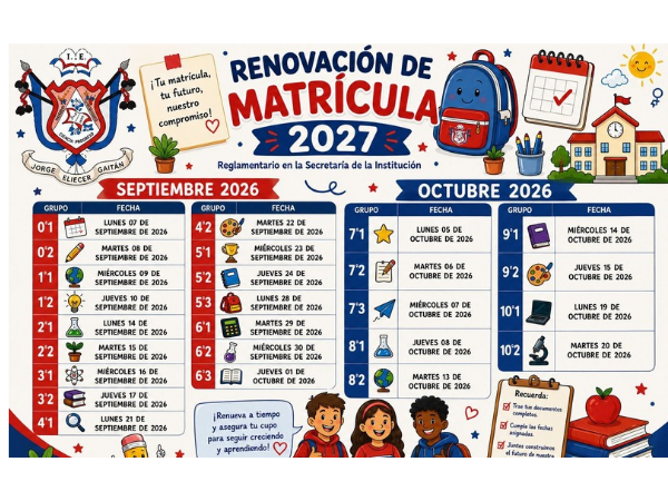 Renueva tu matrícula para el 2027